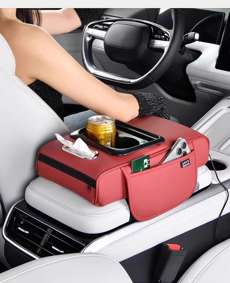 Usb Portcar Armrest Box Booster Pad With Usb Port Multi-Function