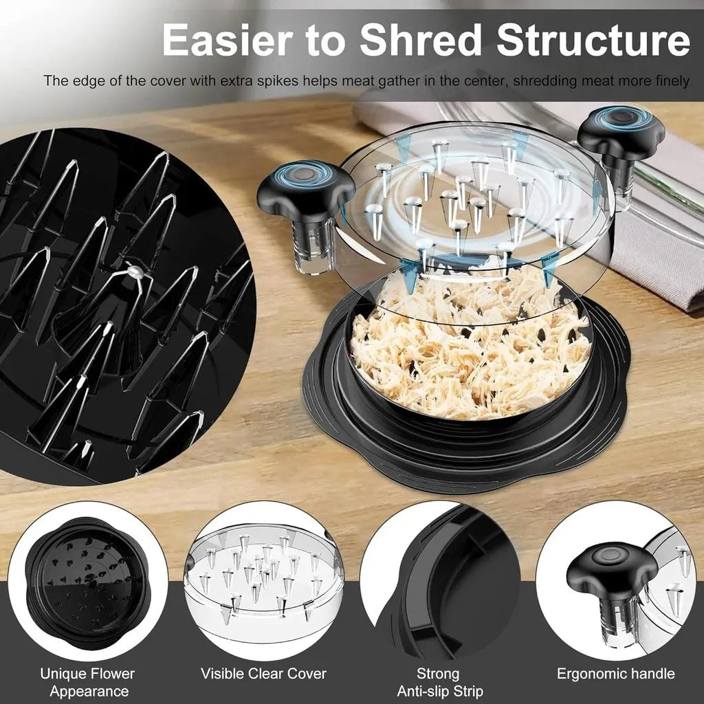 Upgraded Chicken Shredder with Transparent Cover