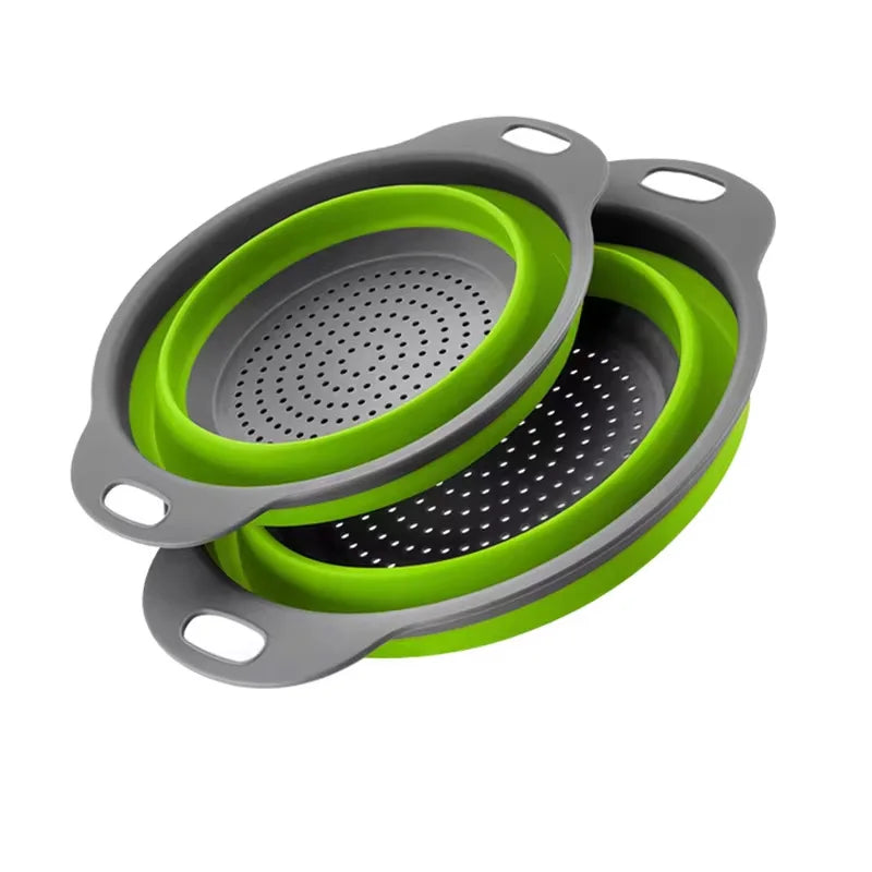 Silicone Folding Drain Basket Fruit Vegetable Washing Basket
