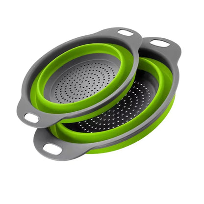 Silicone Folding Drain Basket Fruit Vegetable Washing Basket