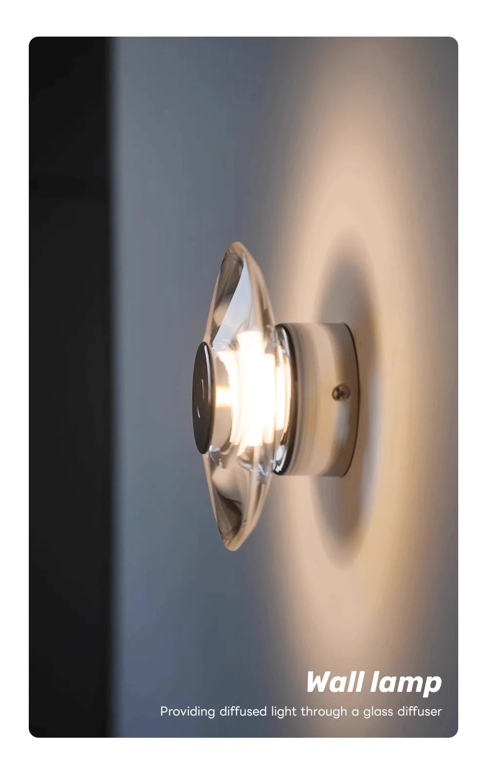Modern Round Crystal Bedside Lamp Bedroom Living Room