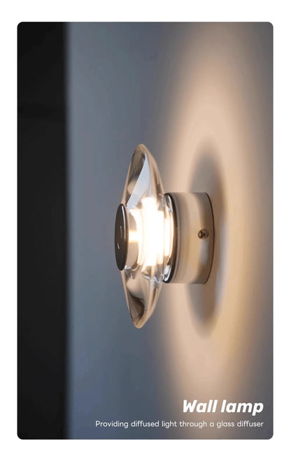 Modern Round Crystal Bedside Lamp Bedroom Living Room