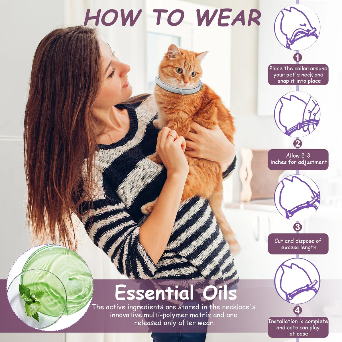 Pet Calming Collar Adjustable Anxiety Pheromone