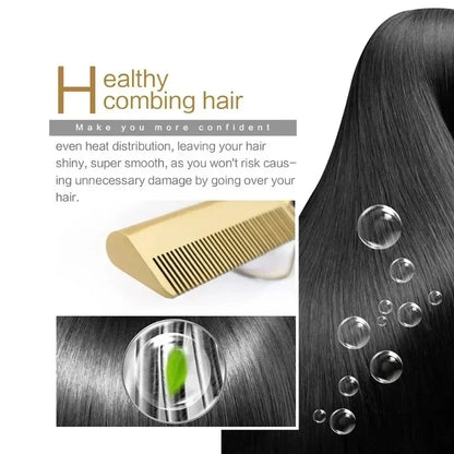 2 in 1 Electric Hot Heating Comb Hair Straightener Curler