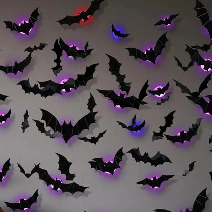 Halloween Bat/Spider Decor Night Light 3D Purple/Green Lights