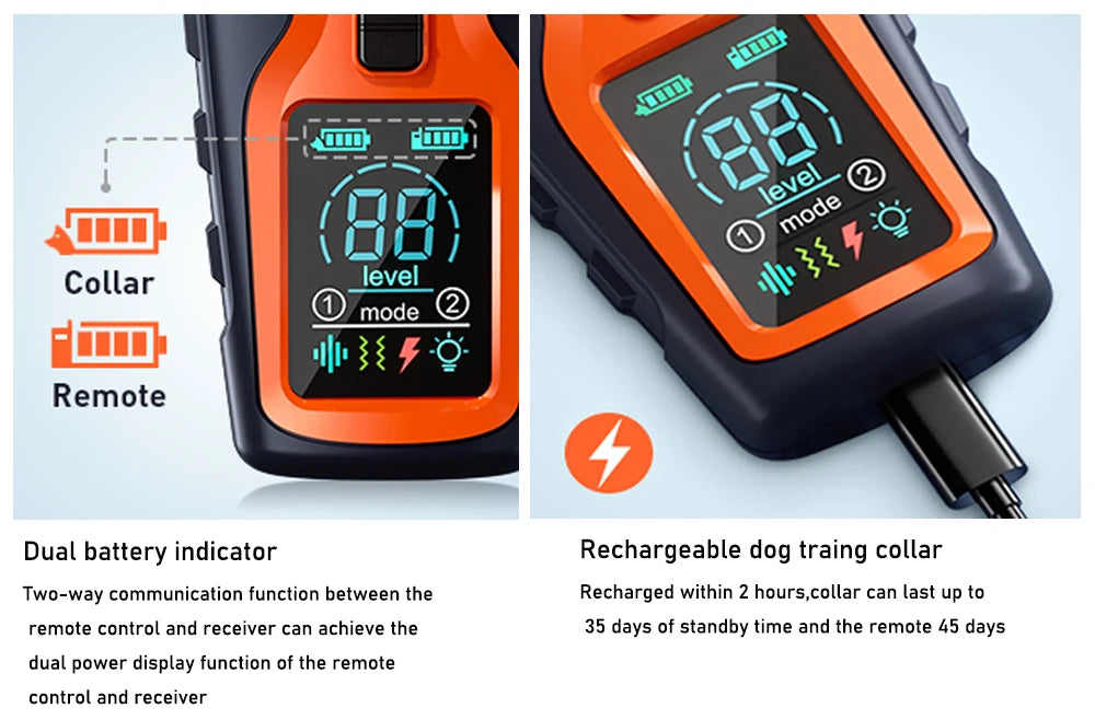 Electric Dog Training Collar Remote Control With  Vibration Shock