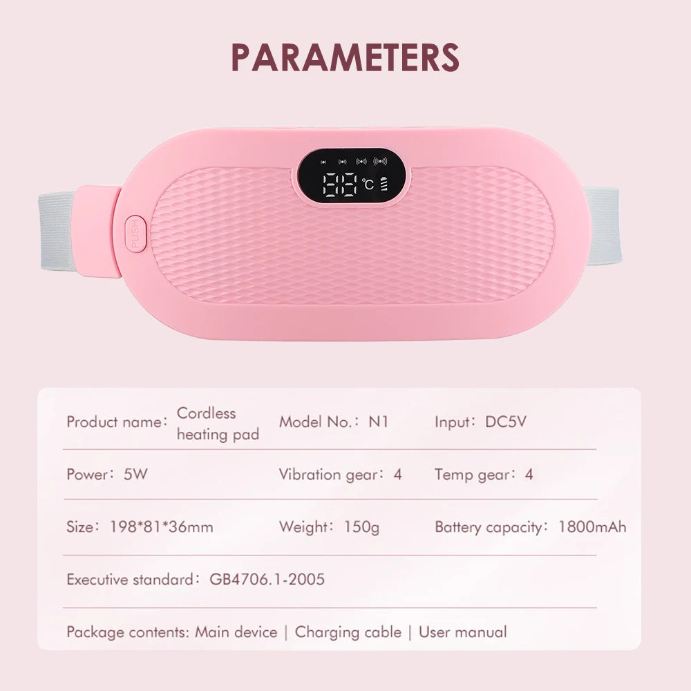 Electric Heating Pad Menstrual Cramp Massager Belt Women