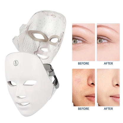 Rechargeable Facial LED Mask 7 Colors LED Photon Beauty Mask