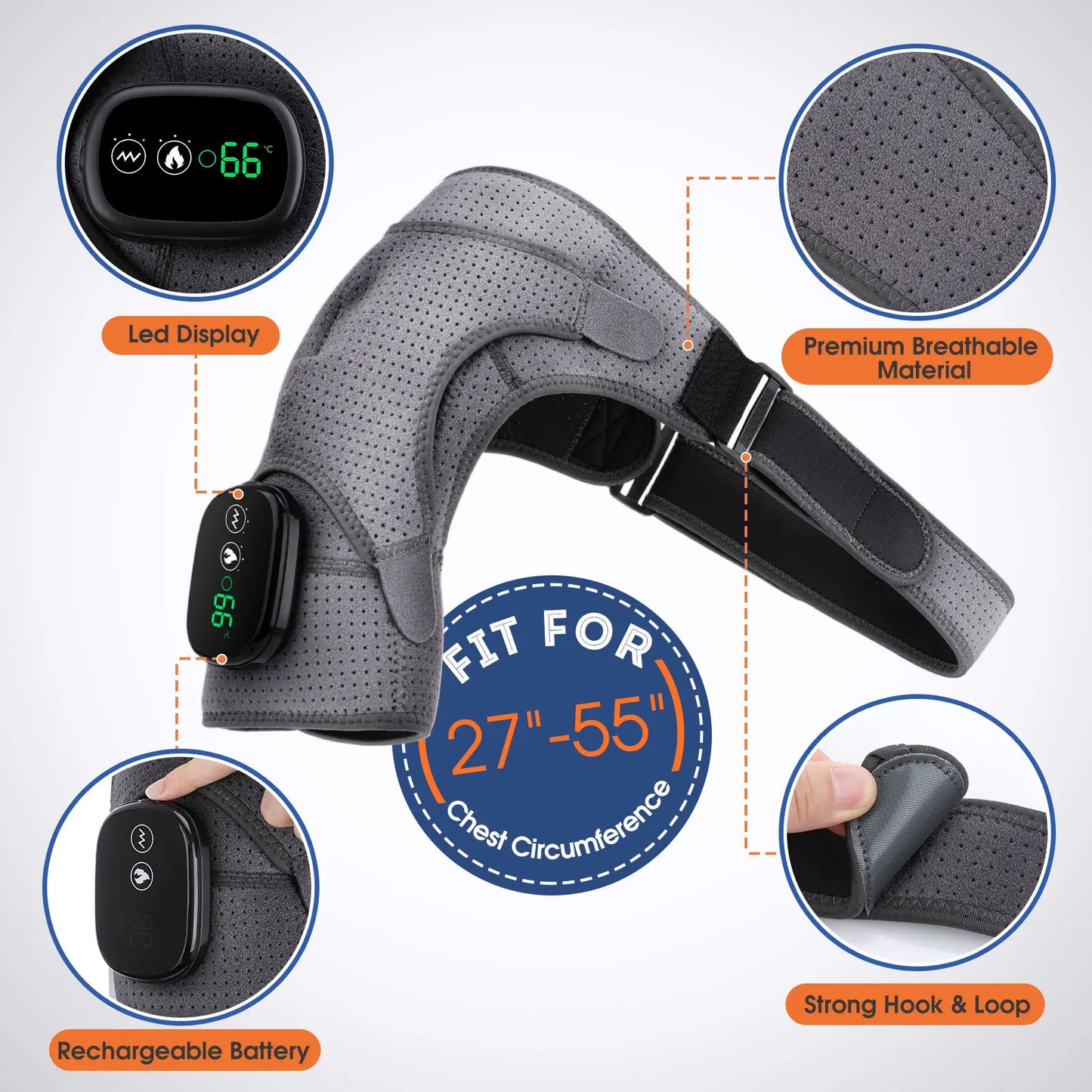 Electric Shoulder Massager Heating Pad Vibration Massage
