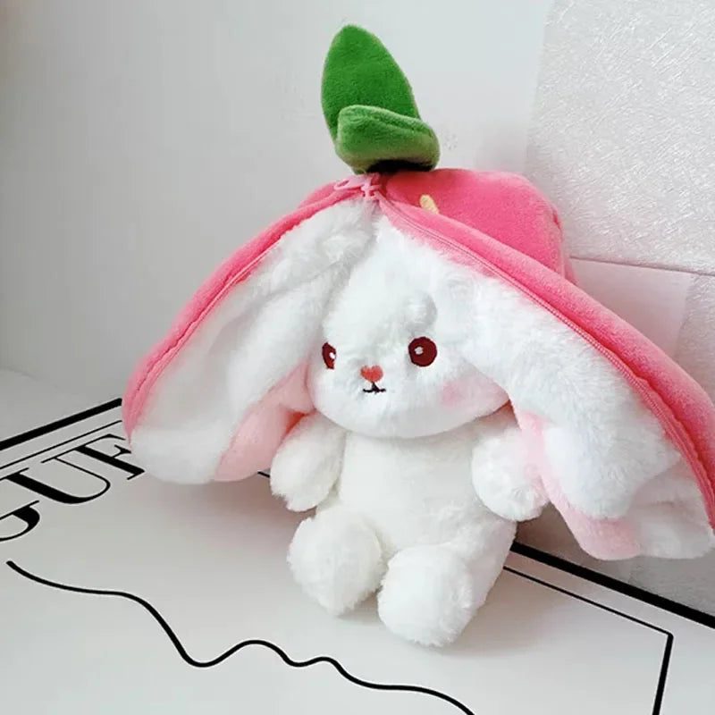 25cm Cute Strawberry Carrot Rabbit Plush Toy Stuffed Creative