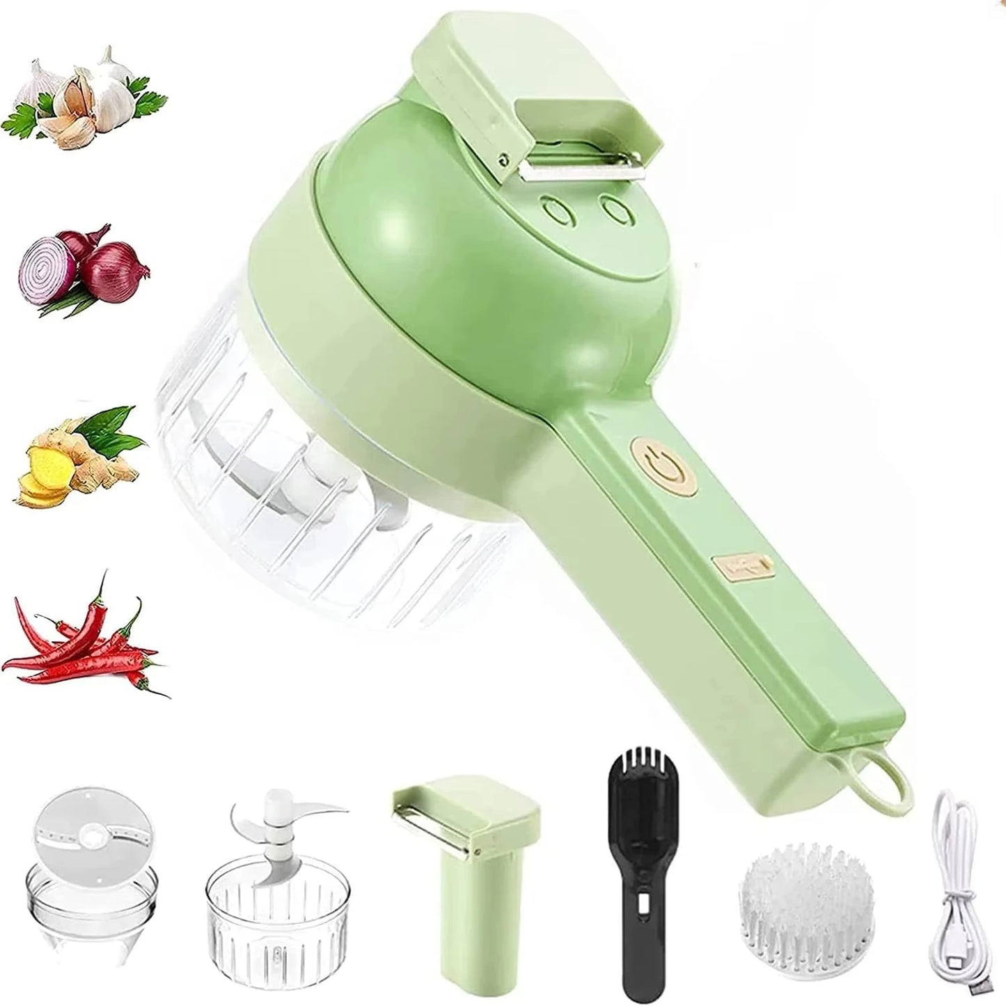 Electric Vegetable Cutter Set - 4 in 1 Portable