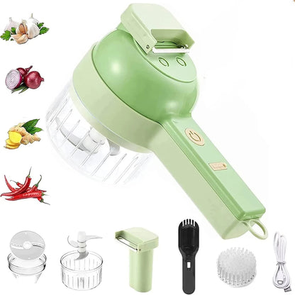 Electric Vegetable Cutter Set - 4 in 1 Portable