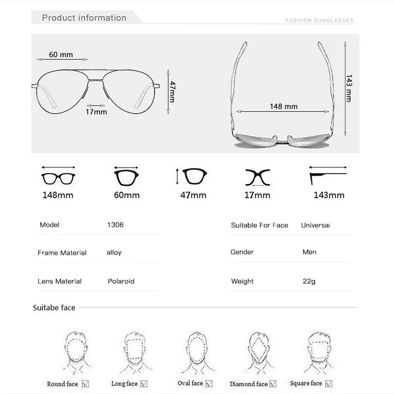 YSYX Pilot Polarized Sunglasses Men Classic Vintage