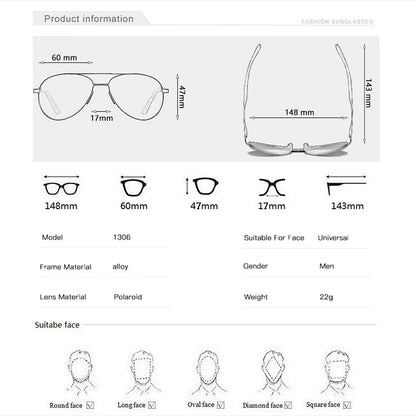 YSYX Pilot Polarized Sunglasses Men Classic Vintage