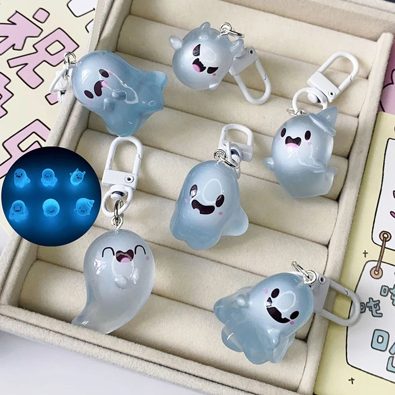 Luminous Halloween Ghost Key Chain Cartoon Jelly Doll