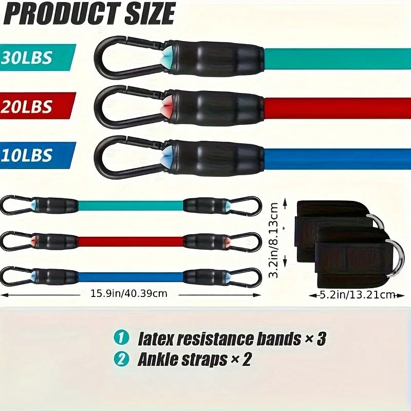 Ankle Straps Resistance Bands Set Fitness Workout Exercise