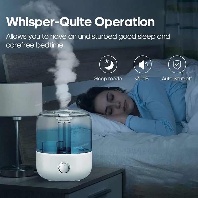 KINSCOTER 3L Air Humidifier Professional Large Capacity Home Humidifier Plant Mist