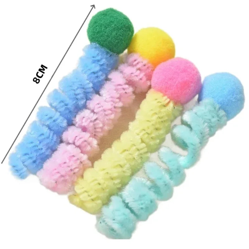 4/200Pcs Interactive Cat Spring Toy Spiral Colors