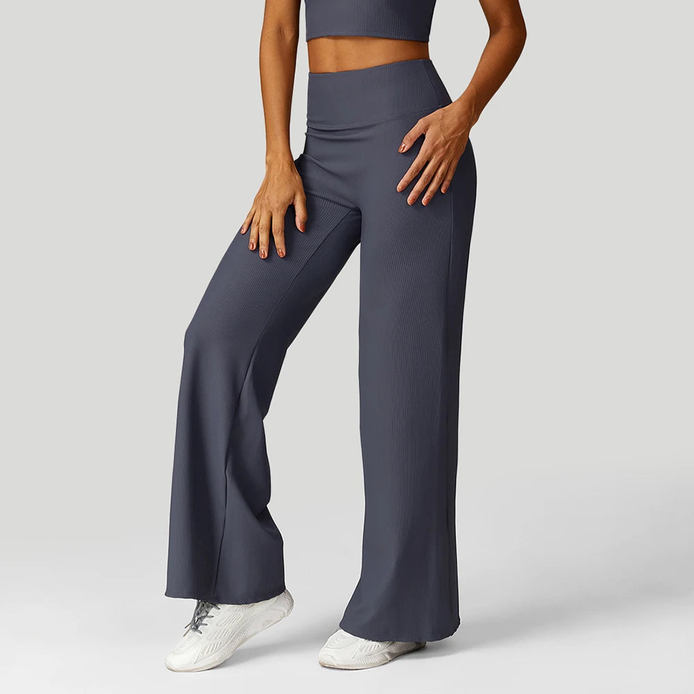 Women  Wide-leg Yoga Pants High Waist Stretchy Leggings