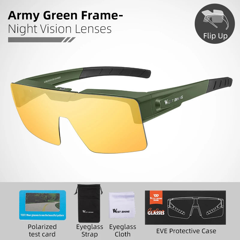 Photochromic Glasses Flip Design Polarized Sunglasses