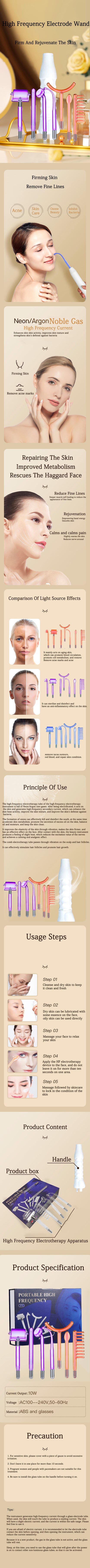 High Frequency Facial Wand For Hair Face Anti Aging