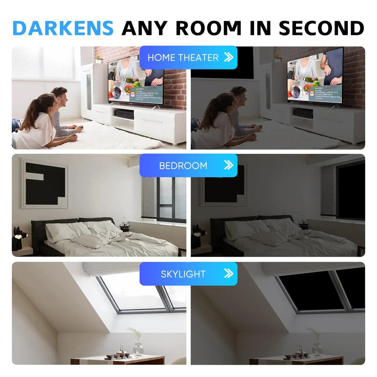 100 Blackout Window Cover Darkest Light Block Black Privacy Film