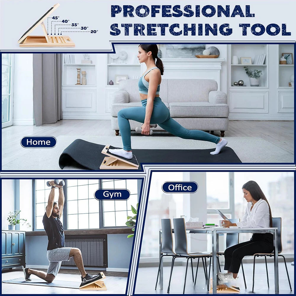 Foldable Wooden Incline Board Adjustable Calf Ankle Stretcher