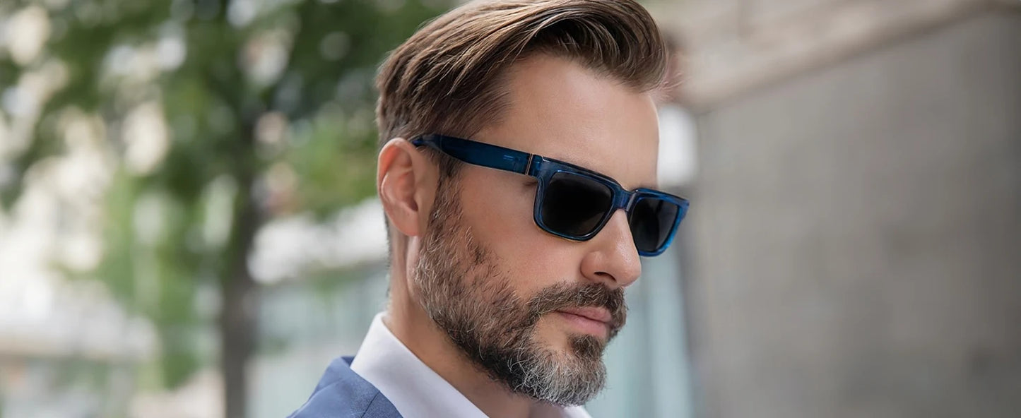 Retro Rectangle Sunglasses for Men Women Polarized
