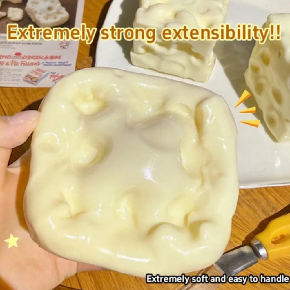 Taba Squishy  Cheese Cube Stress Ball Shapeable Squeeze Ball