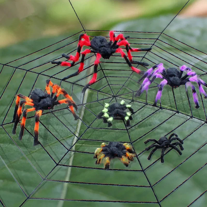 Halloween Plush Simulation Spider Colorful Black Ghost House