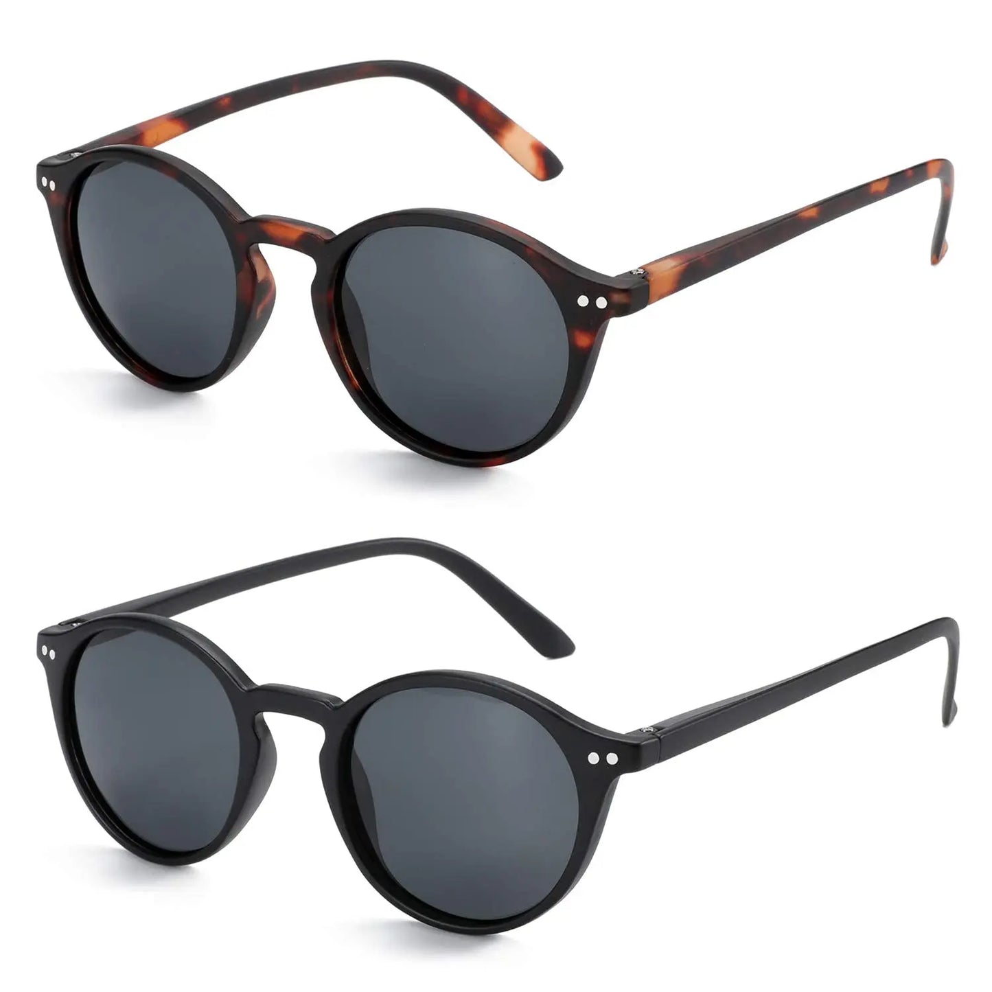 Retro Small Round Polarized Sunglasses Men Women Lightweight
