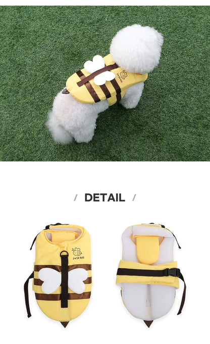 Summer Little Bee Dog Swimsuit Waterproof Puppy Life Jacket