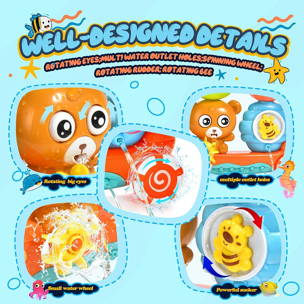 Baby Bath Toy Wall Sunction Cup Track Water Games