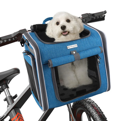 Dog or Cat Bike Basket, Expandable Soft Sided Pet Carrier