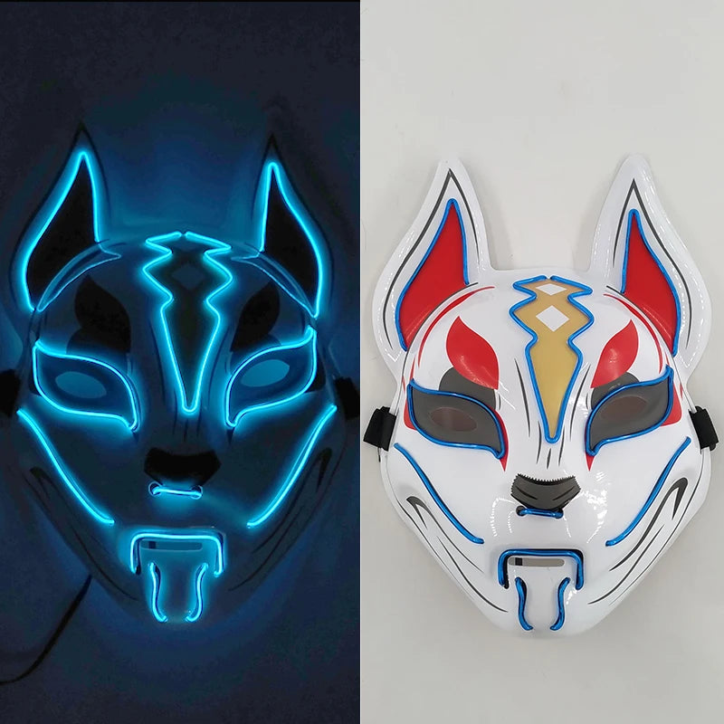 Glowing  Demon Slayer Mask Cosplay Japanese Cartoon