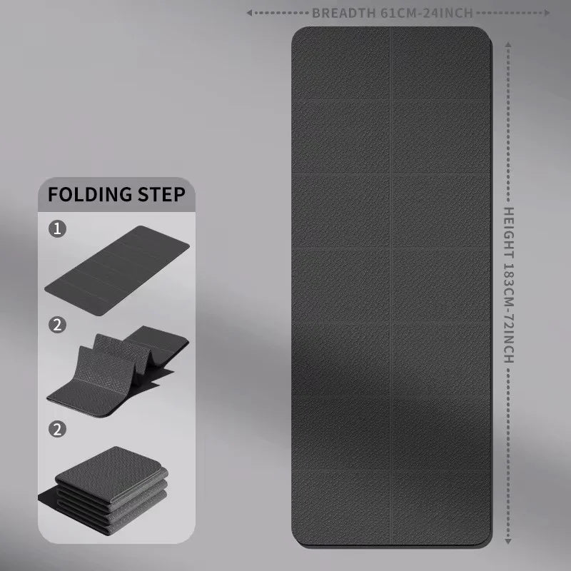 Foldable Yoga Mat TPE Non-Slip Portable Exercise Mat