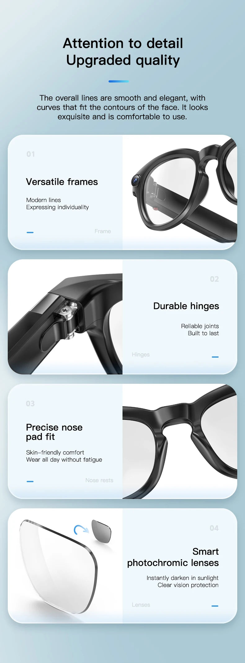 EIGIIS AI Smart Glasses Bluetooth Call With AI Voice Translate