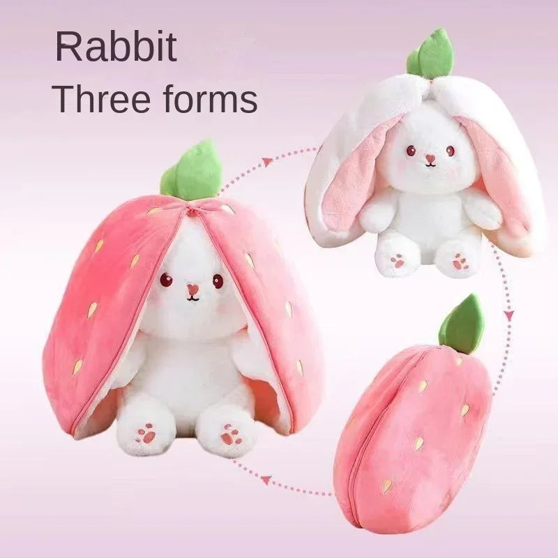 25cm Cute Strawberry Carrot Rabbit Plush Toy Stuffed Creative