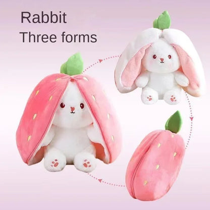 25cm Cute Strawberry Carrot Rabbit Plush Toy Stuffed Creative