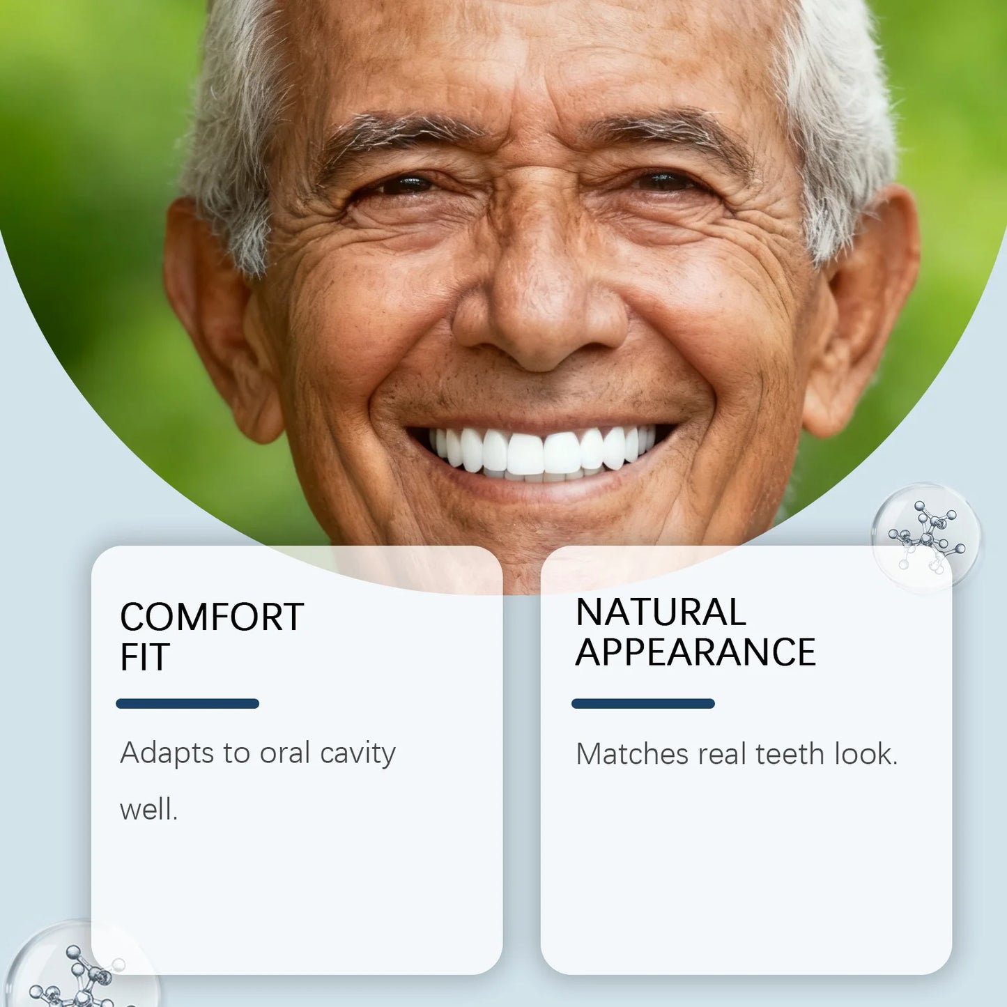 Dentures Full Set Natural Upper Lower Braces Silicone Denture Set