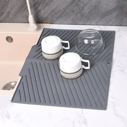 Silicone Dish Drying Mat Pots Dish Drain Mat For Kitchen