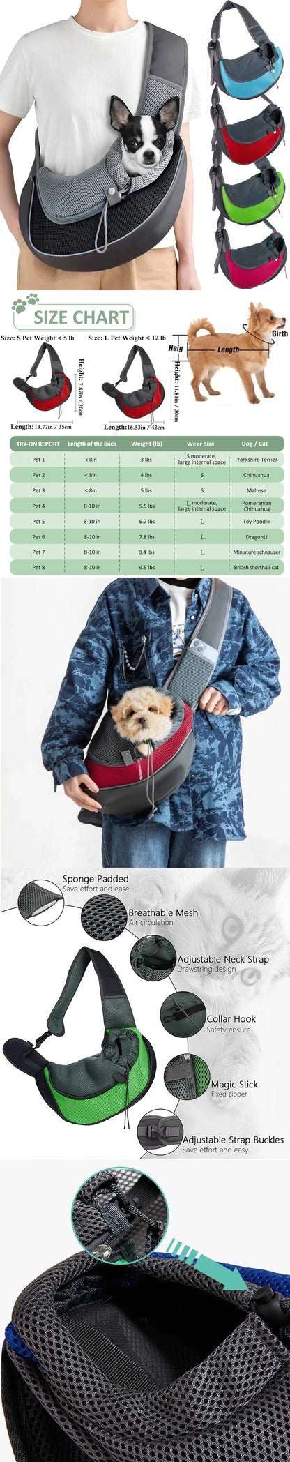 Cat/Dog out backpack Dog Sling Carrier Breathable