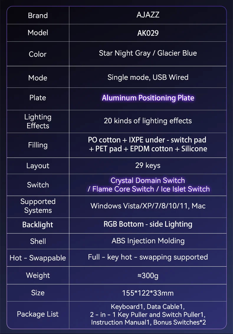 Wired One-Handed Gaming Keyboard HE Magnetic Switch