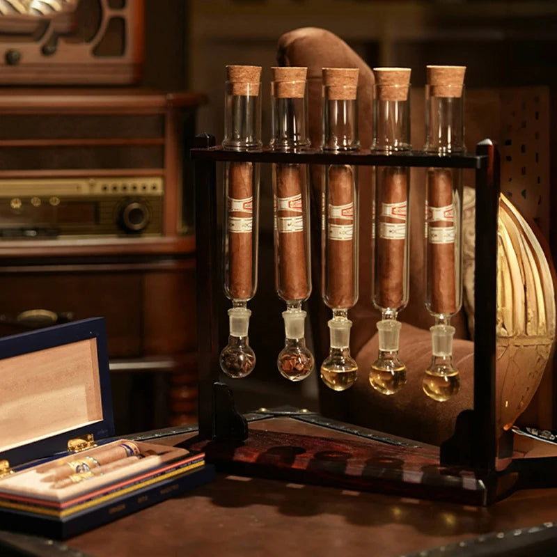 Glass Cigar Tubes Humidor Set Cigar Flavor Infuser