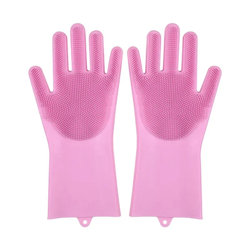 Magic Silicone Gloves Cleaning Dishwashing Scrubber Dish