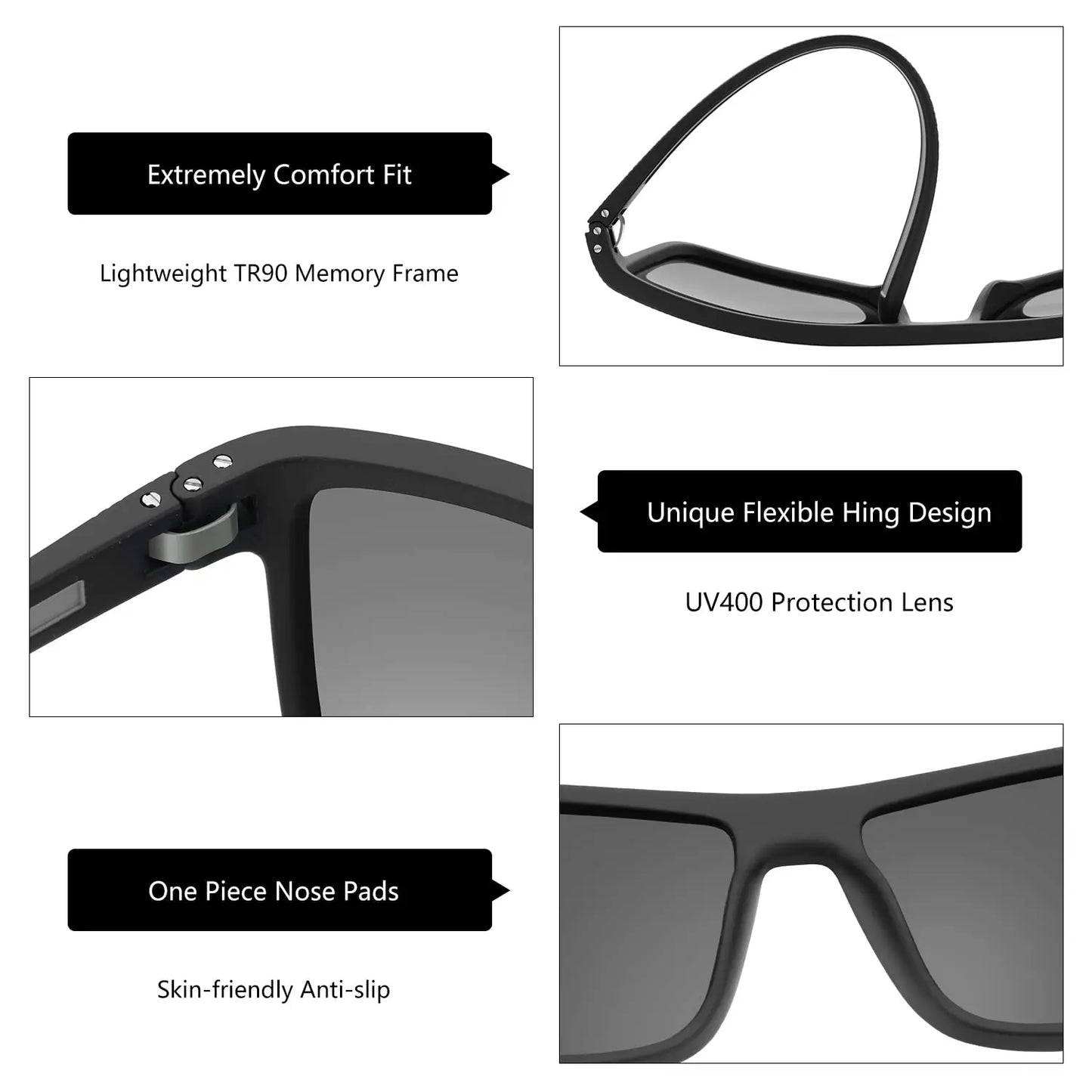 Polarized Sunglasses for Men Shades Lightweight TR90 Frame