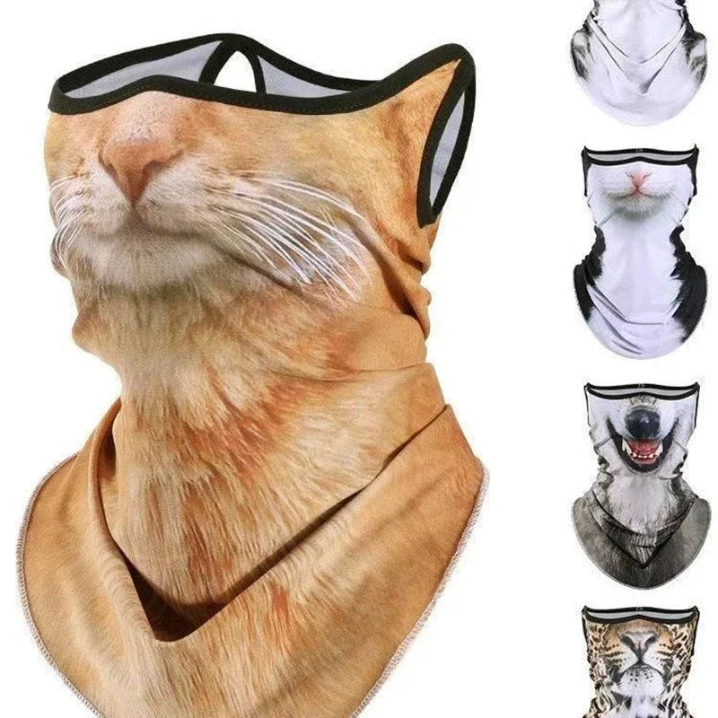 3D Ear Hanging Cycling Animal Face Mask Animal Pattern