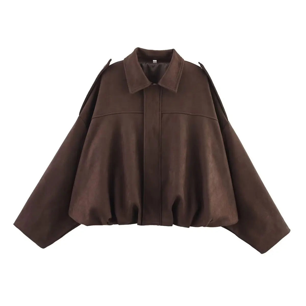 Women's Street Fashion Solid Coats Bat Sleeves Vintage Jackets