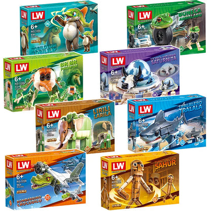 Italian Brainrot Animals Tung Tung Tung Sahur Building Blocks