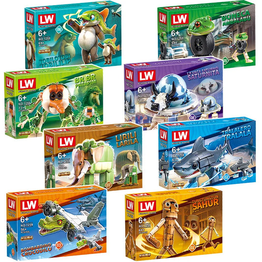 Italian Brainrot Animals Tung Tung Tung Sahur Building Blocks